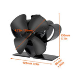 1pc Heat-Powered Black Mini Fireplace Fan - Keep Your Home Cozy and Comfortable