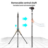 87.4" Tripod Video Stand Carbon Fiber 5section 3kg Payload Center Column 1/4"&3/8"for LED Light /Flash Light/Softbox
