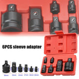 6PCS Impact Reducer & Sleeve Adapter Socket Wrench 1/4 1/2 3/8 3/4 Air Ratchet Breaker Drive Spanner Set