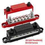 DaierTek 275A 12V Power Distribution Block Car Audio Busbar 6 x 5/16" (M8) Terminal Stud Positive Ground Battery Bus Bar