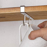 Holder, Set Of 2 Coffee Holder Under Cabinet, 304 Stainless Steel Mug Rack With 6 Hanging Hooks