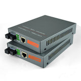 1pair HTB-4100AB 10/100/1000M 20KM Simplex mode Fiber Optic RJ45 Enternet Media Converter Netk fiber optic transceiver