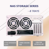 NAS 8-Bay Storage Server Full-Height Pcie Card Slot MATX Motherboard Hot-Swappable Chassis