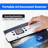 WiFi iSCAN Wireless Mini Portable A4 Document Scanner with 32G TF Card Images JPG PDF Formate Reader Pen 1050 dpi USB Wired
