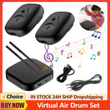 Set Professional with Electronic Virtual Air Drum Drumstic Pedals Gift for Adults Kids