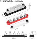 Car Negative Bar 150A Terminal 12V Power Distribution Block M8 Termianl Bus for Automotive Boat