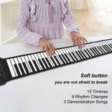 88 Key Portable Handroll Environmental Silicone Foldable Practice Professional Electronic Piano