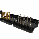 13 Pieces Of Metric Titanium-&SAE Diamond Hexagonal Handle Composite Tap Boxed Countersinking Tool Center Punch