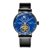 GUANQIN New Mechanical Tourbillon Luxury Men's watches Steel shell Moon Phase Automatic watch for men Waterproof Leather Watch