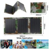 Foldable 5V 100W Dual USB Waterproof Solar Panel - Portable Battery Charger for Mobile Phones, Ideal for Hiking and Outdoor Activities