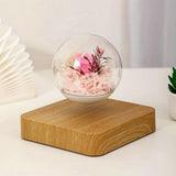 Magnetic Rose Levitation Lamp Creativity Floating Glass LED Bulb Home Office Decoration Magnetic Levitation Night Light Ornament