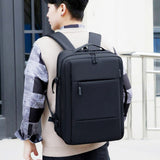 Classic Travel Men Business School Expandable USB Bag Large Capacity Laptop Waterproof Fashion Backpack