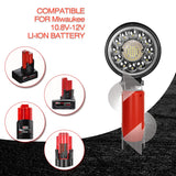 27W 6000LM LED Work Light Flashlight Portable Outdoor Camping Electric Torch Spotlight for Milwaukee 10.8V-12V Li-ion Battery