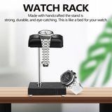 Black Marble Base Sier Color Metal Rod Belt Watch Display Props Bracelet Jewelry Placement Stand
