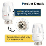 1/4pcs Standard Thermostat Radiator Valve Replacement Head, Thermostat Radiator Valve Heating System Pneumatic Temperature Control Valves For Sinks Bathroom Toilet