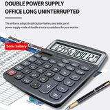 Desktop 12 Digit Large Solar Power LCD Display Big Button Calculator 112 Steps Check and Correct Function