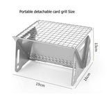 Detachable Stainless Steel Outdoor Folding Grill, Wood Burning Portable Assembly Charcoal Stove, Camping