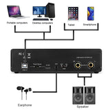 Interface Recording Portable Professional Sound Card with Loopback Monitor 48V Phantom for Audio Equipment Guitar