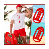 Beach Lifeguard Children Practice Swimming Surfboard Red Iatable Floating Board Blowing Toy