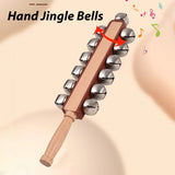 Hand Sleigh Wooden Shaker Jingle Stick Musical Percussion Instrument Bells for Xmas Party Favors