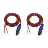2Pcs Speakon Speaker Cable Speakon To Speaker Wire Audio Cord Amplifier Connection Cord