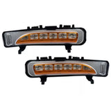 2Pcs Car Front Driving 12V LED Fog Lamp Waterproof Two-color streamer Turn Signal Daytime Running Light for Ford Edge 09-14