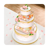 Acrylic Square Tray DIY Cake Refillable Board Base for Display Wedding Party Birthday 15X15X10cm