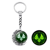 Genshin Impact Keychain Anime Vision God's Eye Key Chain 360 Degrees Rotated Moon Pendant Accessories Bag Pend