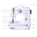 Household electric sewing machine, small, fully automatic, with super lock