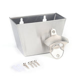 Wall Mounted Beer Bottle Opener With Cap Catcher Container Box Storage Holder Collect Bucket Set Kitchen Tool