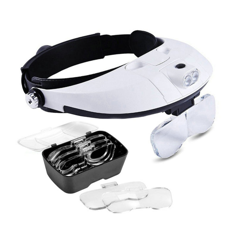 Read Loupe Adjustable Wearing Headband Magnifier Watchmaker Repair Glasses Magnifier High-definition Magnifying Glass With 5 Len
