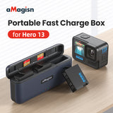 For aMagisn Fast Charge GoPro Hero13 Battery Storage Box Smart Charger Accessories for GoPro13 Action Camera