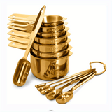 13pcs, Premium Stainless Steel Golden Measuring Cups And Spoons Set, Baking Serving Utensils