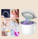 45kHz Ultrasonic Retainer hine 180ML Denture With Digital Timer Mouth Guard Cleaner for Toothbrush Jewelry
