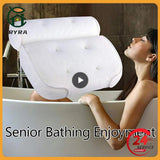 Non-Slip Cushioned Bath Tub Spa Bathtub Head Rest Pillow With Suction Cups For Neck Back Bathroom Supply