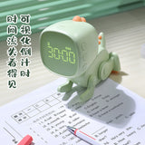 Bedside LED Kids Alarm Clock Children's Sleep Trainier Digital Display With Voice Control Cute Dinosaur Living Room Decor