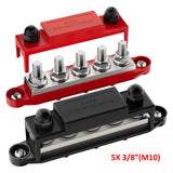 DaierTek 275A 12V Power Distribution Block Car Audio Busbar 6 x 5/16" (M8) Terminal Stud Positive Ground Battery Bus Bar