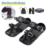 Short Adjustable Skiing Shoes Mini Ski Snowblades Portable Ice Skates for Winter Outdoor Sports