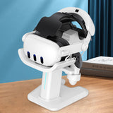 Glasses Holder Headset Charging Dock Stable VR Gaming Headst Rack Space Saving with LED Light for Meta Quest 3