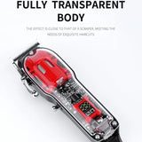 Resuxi JM-200 Electric Clipper Men Rechargeable Wireless Trimmer with Limit CombTransparent Cover Hair Cutting hine
