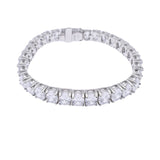 925 Sterling Silver Egg Shaped Zircon Tennis Bracelet