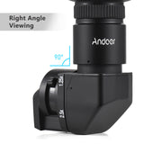 Andoer Camera 1.25X/ 2.5X Magnification Right Angle Viewfinder with 10 Mount Adapters for Canon Nikon Fujifilm DSLRs