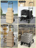 Outdoor Portable Hand Folding Trolley Handcart Four wheel Flatbed Truck Lage Shopping Travel Cart