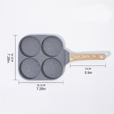 1pc New Style Four-Cup Fried Egg Pan, Medical Stone Non-Stick Frying Pan For Breakfast, Divided Egg Skillet Suitable For Gas