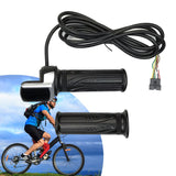 Biking Outdoor Handle Handlebar 1Pair 6 Wire ABS+Rubber About 300g Black Throttle Grip Electric Bicycle