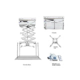 150Cm Motorized Scissor Projector Lift Remote Control Electric Ceiling Mount Bracket for Cinema Church Hall School