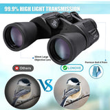 Powerful Telescope 20x50 Professional Binocular Zoom Porro HD Military Powerful Optical Telescope Wide Angle for Outdoor Hunting