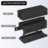 12 Vlot Pre-Wired with 6 Relays and 11 Way ATC/ATO Relay Fuse Box Block for Auto Car Marine