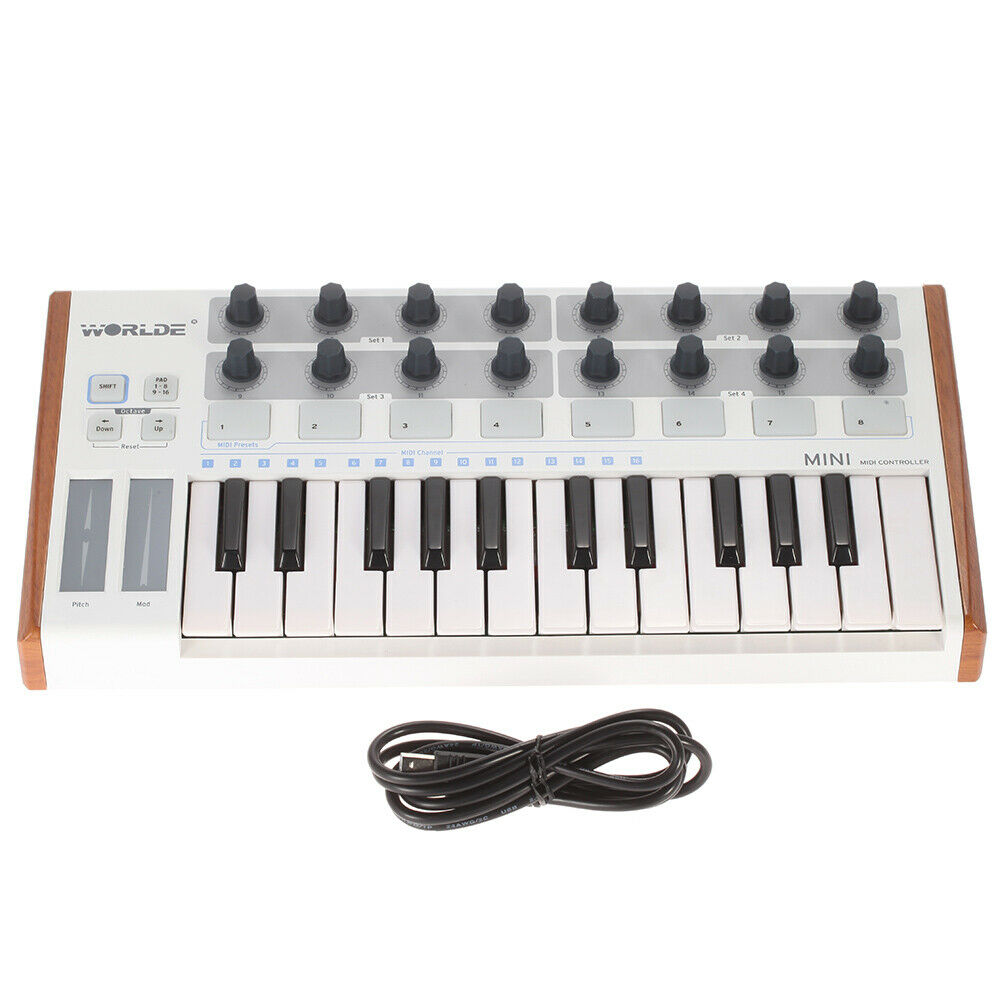 Worlde Midi Controller Keyboard Musical Instrument Digital Piano 25 No ...