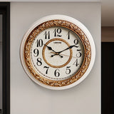 1pc Creative Round Decorative Clock, Retro Wall Numerals Mute Plastic Wall Clock, Room Decor, Home Decor